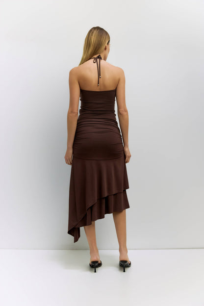 The Crystal Skirt | Ruched Asymmetrical Knit Skirt