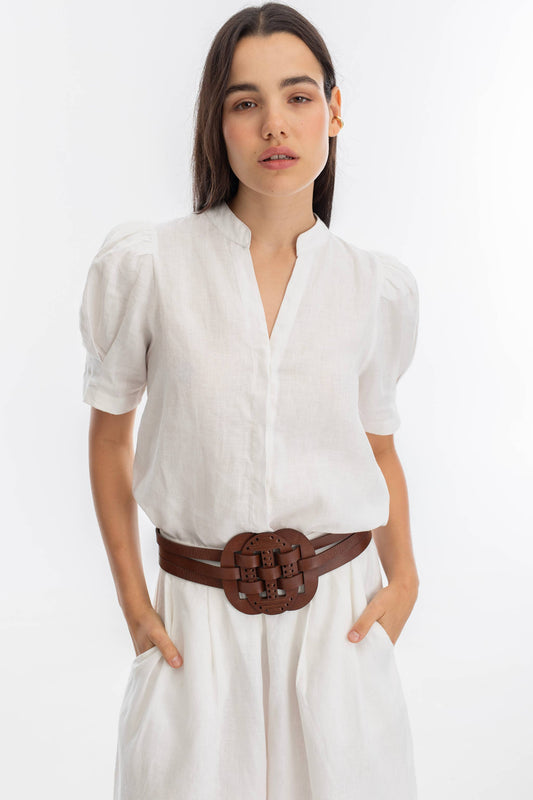 Lanhtropy Helena Leather Belt - Brown
