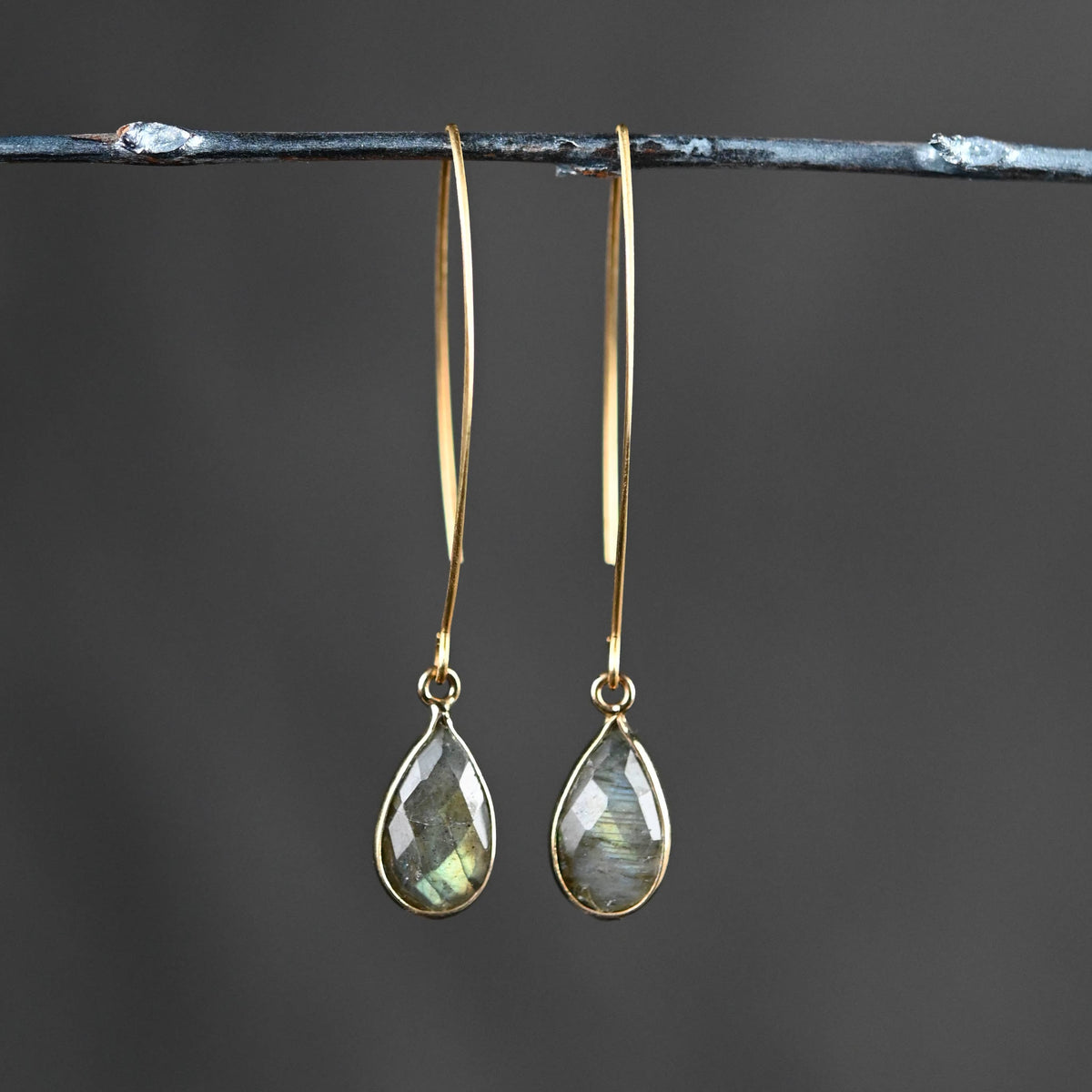Long Wire w/ Semi Precious Stone Earrings