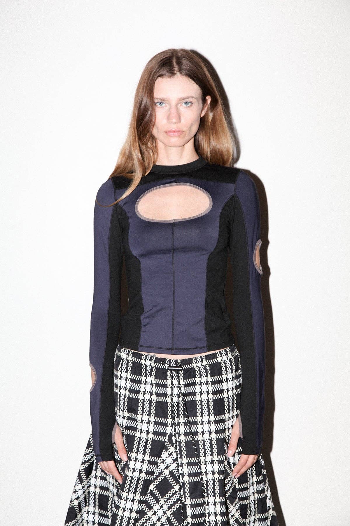 Paneled Kick Base Layer in Midnight