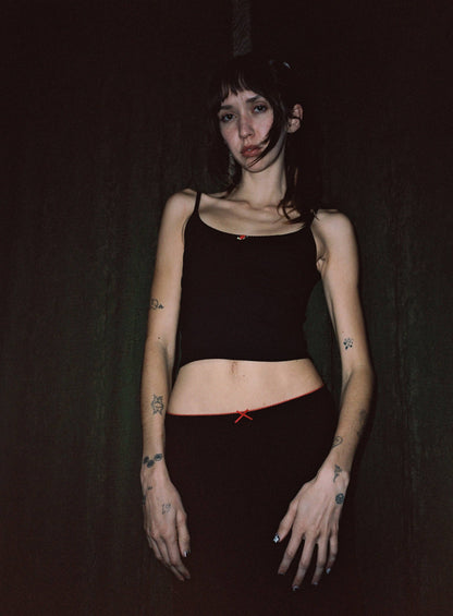 Rat Boi Bias Midi Slip Skirt | Onyx/Cherry