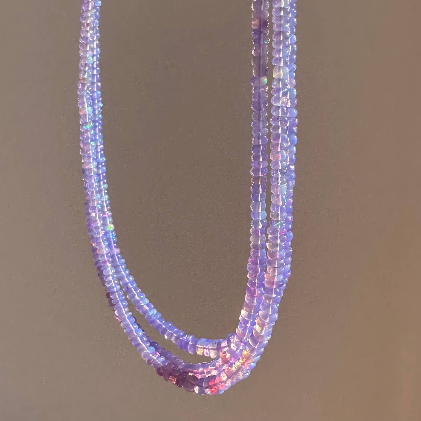 Purple Ethiopian Opal Necklace | Lilac Opal | Opal Gemstones