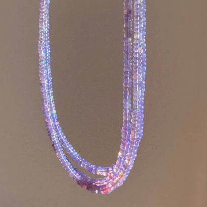 Purple Ethiopian Opal Necklace | Lilac Opal | Opal Gemstones