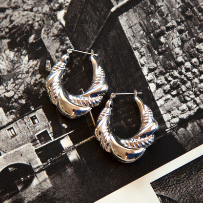 Kindred Objects Jumbo Silver Hoops (Braided)