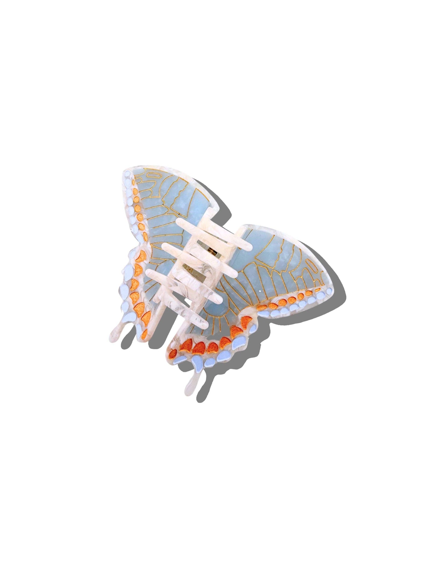 Solar Eclipse Hand-painted Swallowtail Butterfly Claw Hair Clip