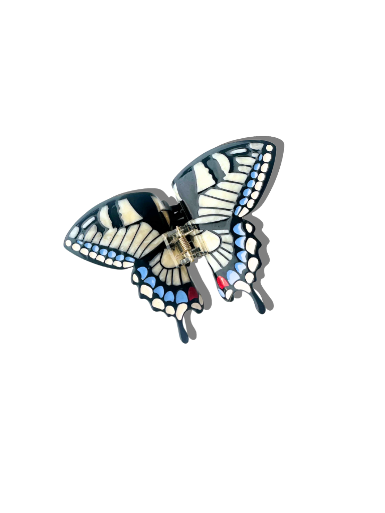 Solar Eclipse Hand-painted Swallowtail Butterfly Claw Hair Clip