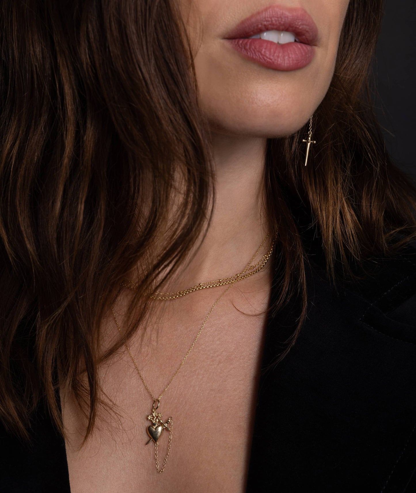 Sterling Silver Sacred Heart Drop