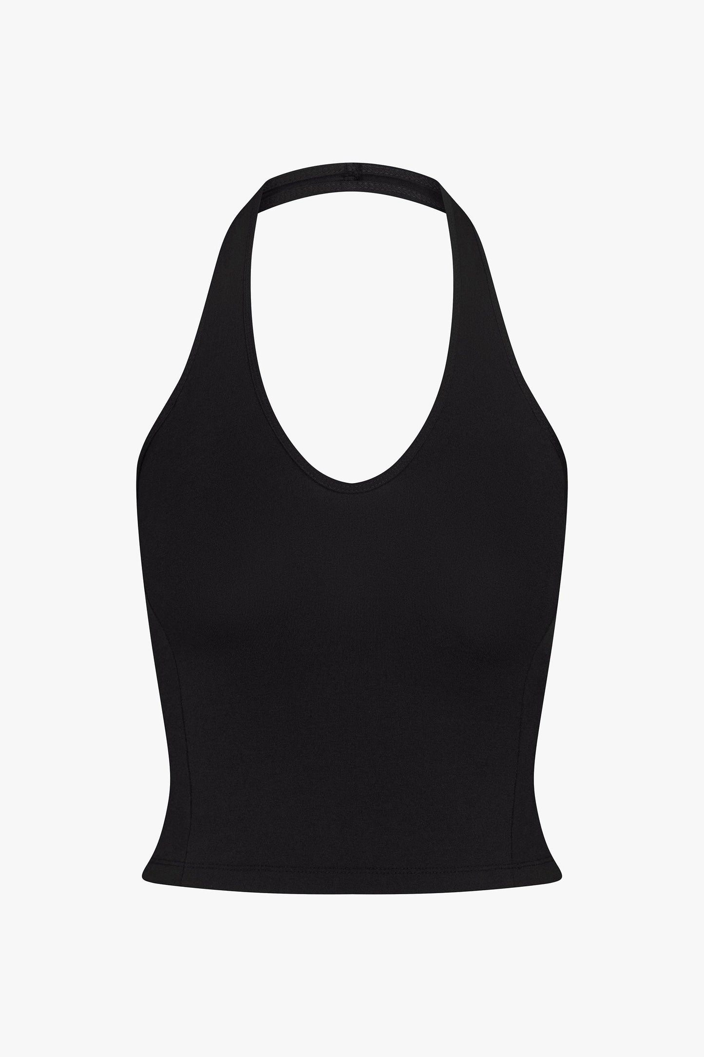 SPORTY HALTER TOP IN ONYX