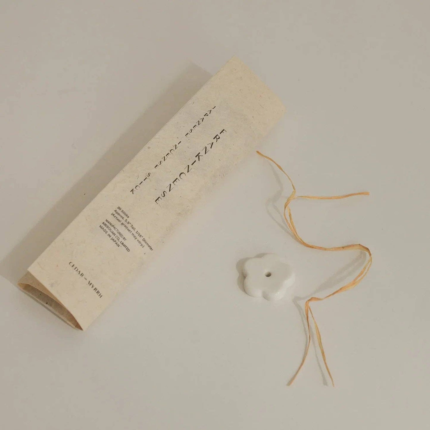 Frankincense Japanese Incense Stick Set - 30 Sticks with Ceramic Holder