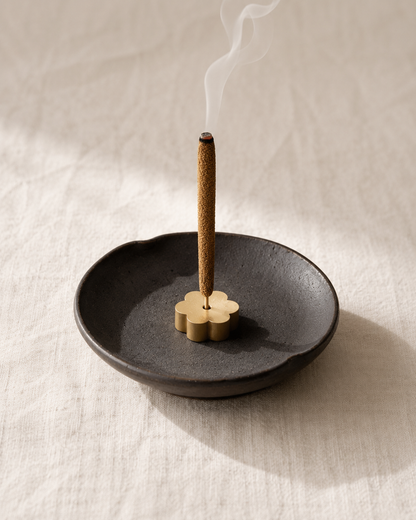 Brass Flower Incense Holder