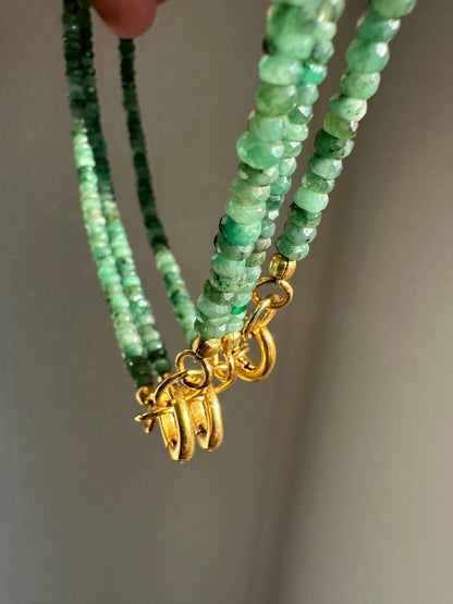 Anokhi Green Emerald Charm Clip Necklace | Beaded Necklace | Charm Holder