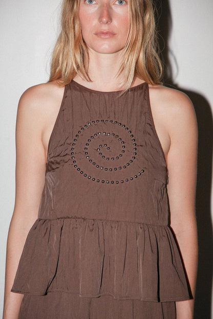 KKCo Spiral Punch Top in Mud