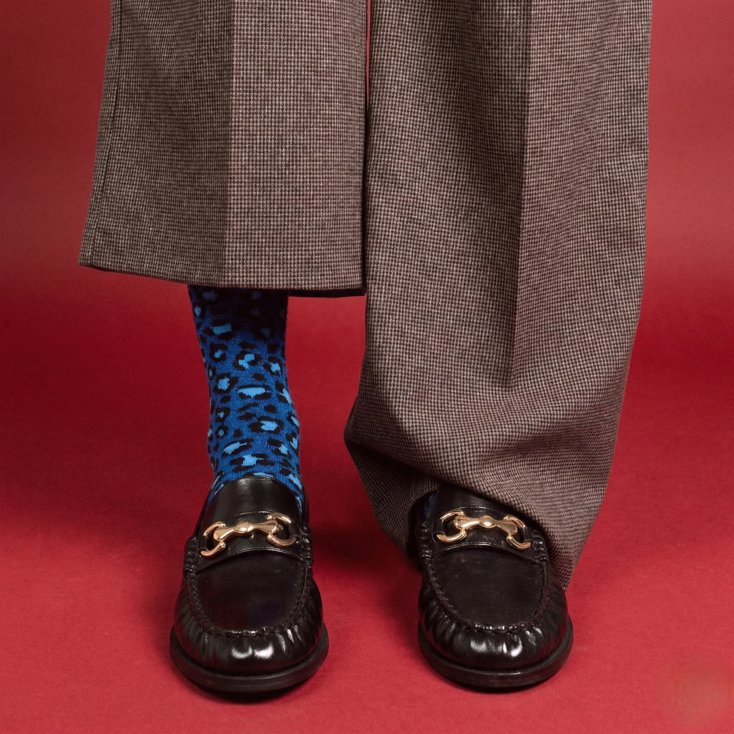KLUE Glitter Lurex socks in eco-friendly Lyocell | Leopard night blue