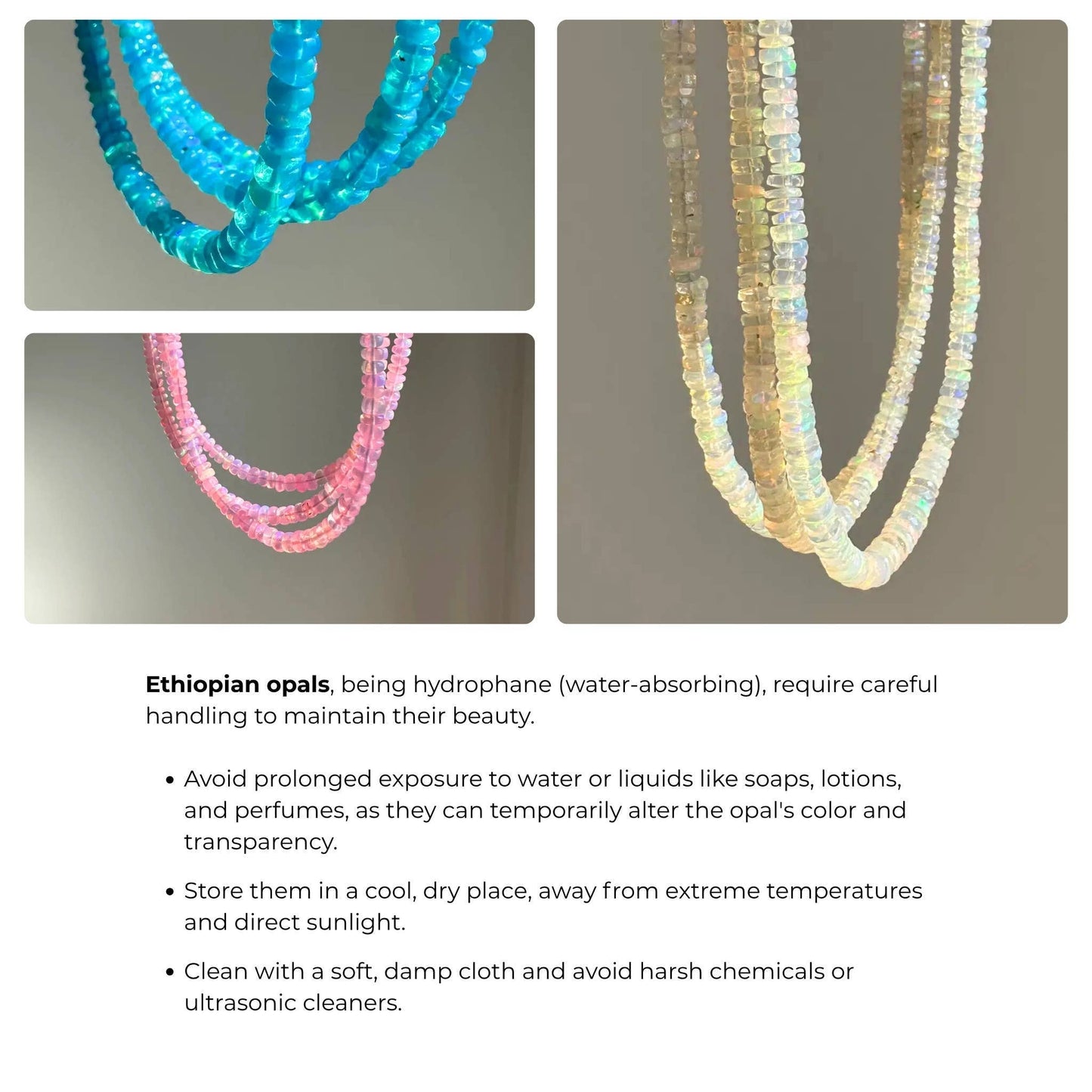 Purple Ethiopian Opal Necklace | Lilac Opal | Opal Gemstones