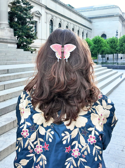 Solar Eclipse Hand-painted Swallowtail Butterfly Claw Hair Clip