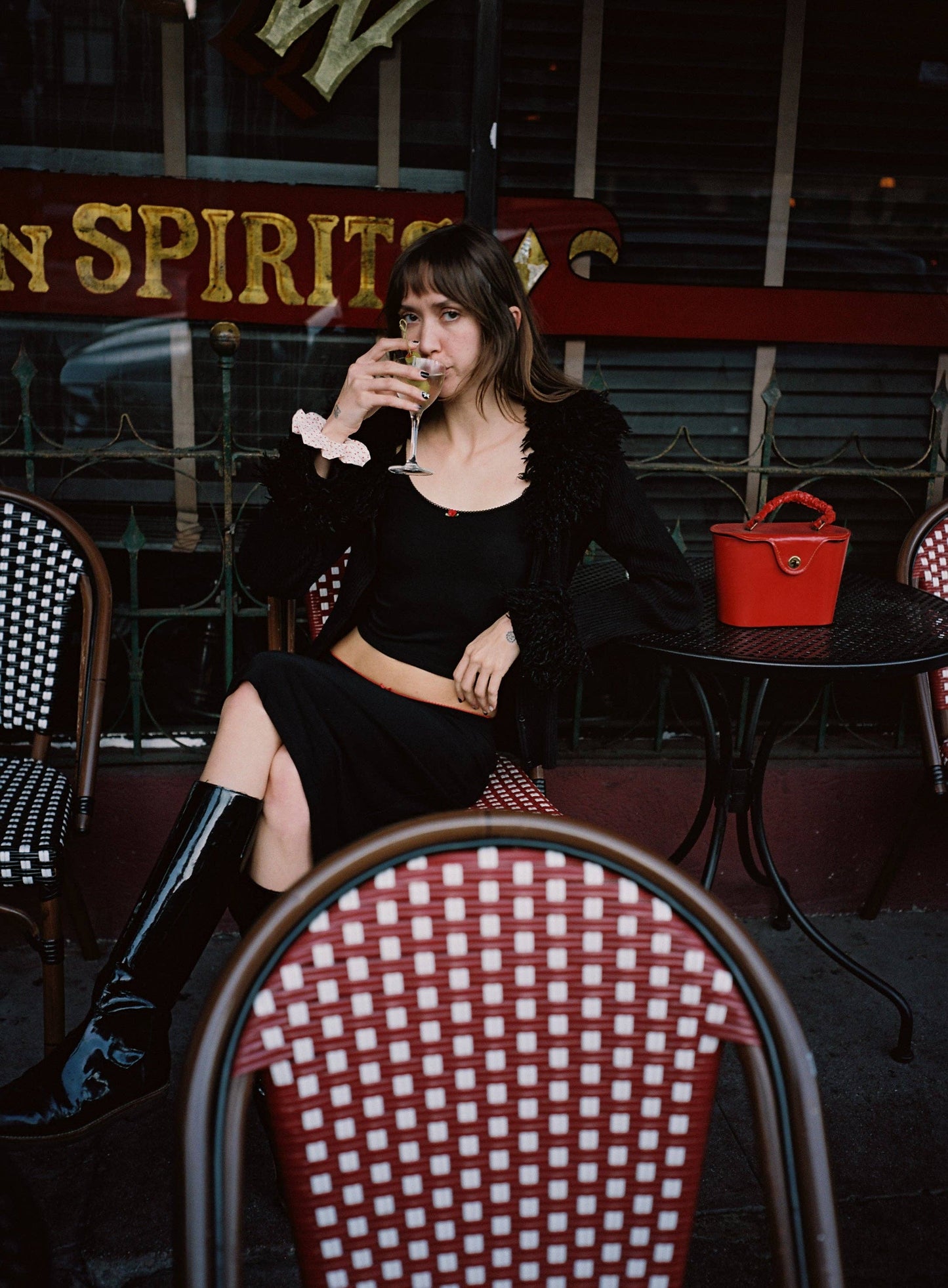 Rat Boi Bias Midi Slip Skirt | Onyx/Cherry