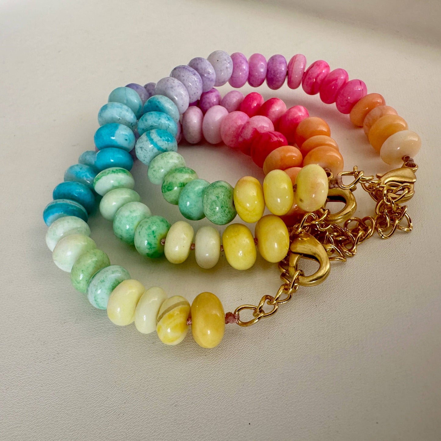 Pastel Rainbow Bracelet | Peruvian Opal | Beaded Bracelet