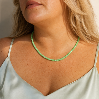 Neon Green Opal Necklace | Peruvian Opal | Gemstone Necklace