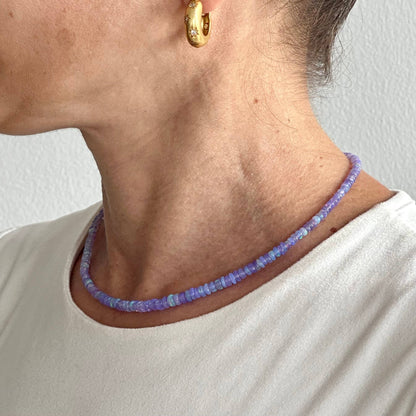 Purple Ethiopian Opal Necklace | Lilac Opal | Opal Gemstones