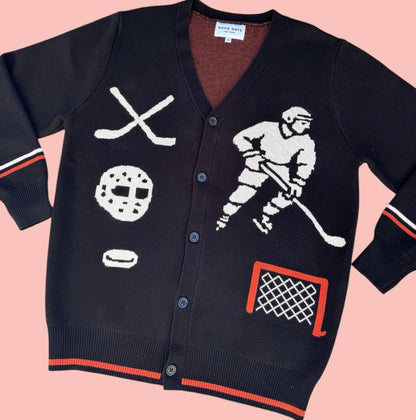 Good Days Rinkside Jacquard Knit Hockey Cardigan