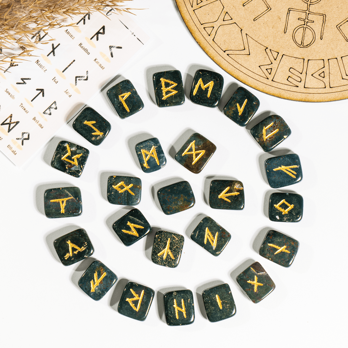 Futhark Rune Set | Bloodstone | Rune Stones | Runic Crystals