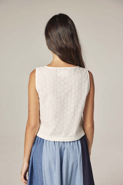Amente Front Tie Lace Top