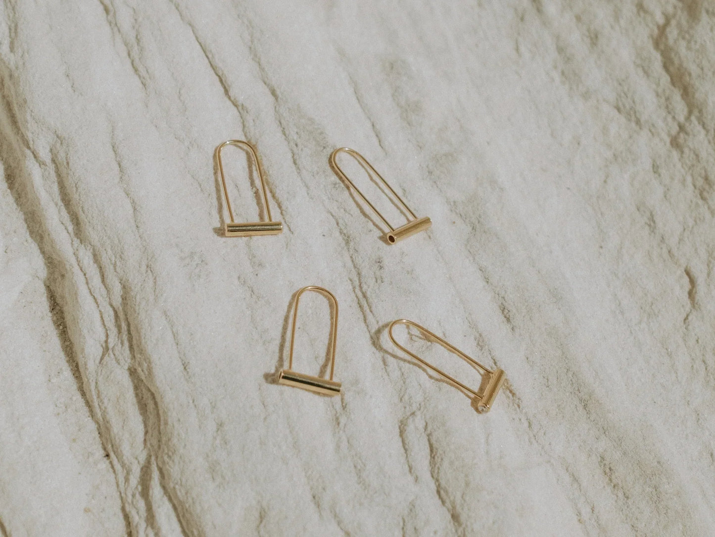 Cindre Elongated Baby Bike Lock Earrings