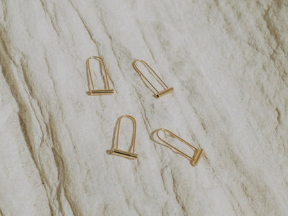 Cindre Elongated Baby Bike Lock Earrings