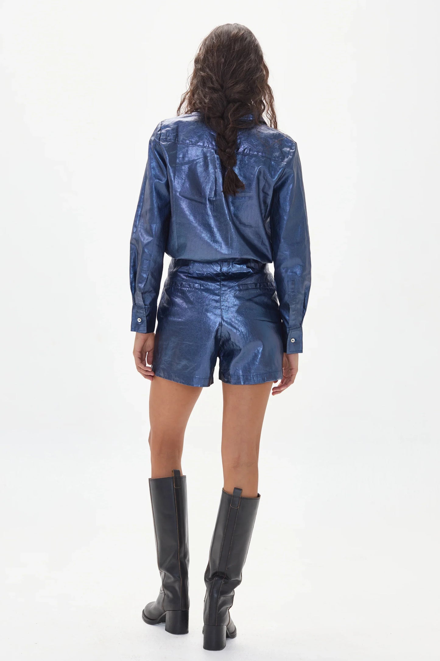 Lanhtropy Frida Metallic Linen Shorts