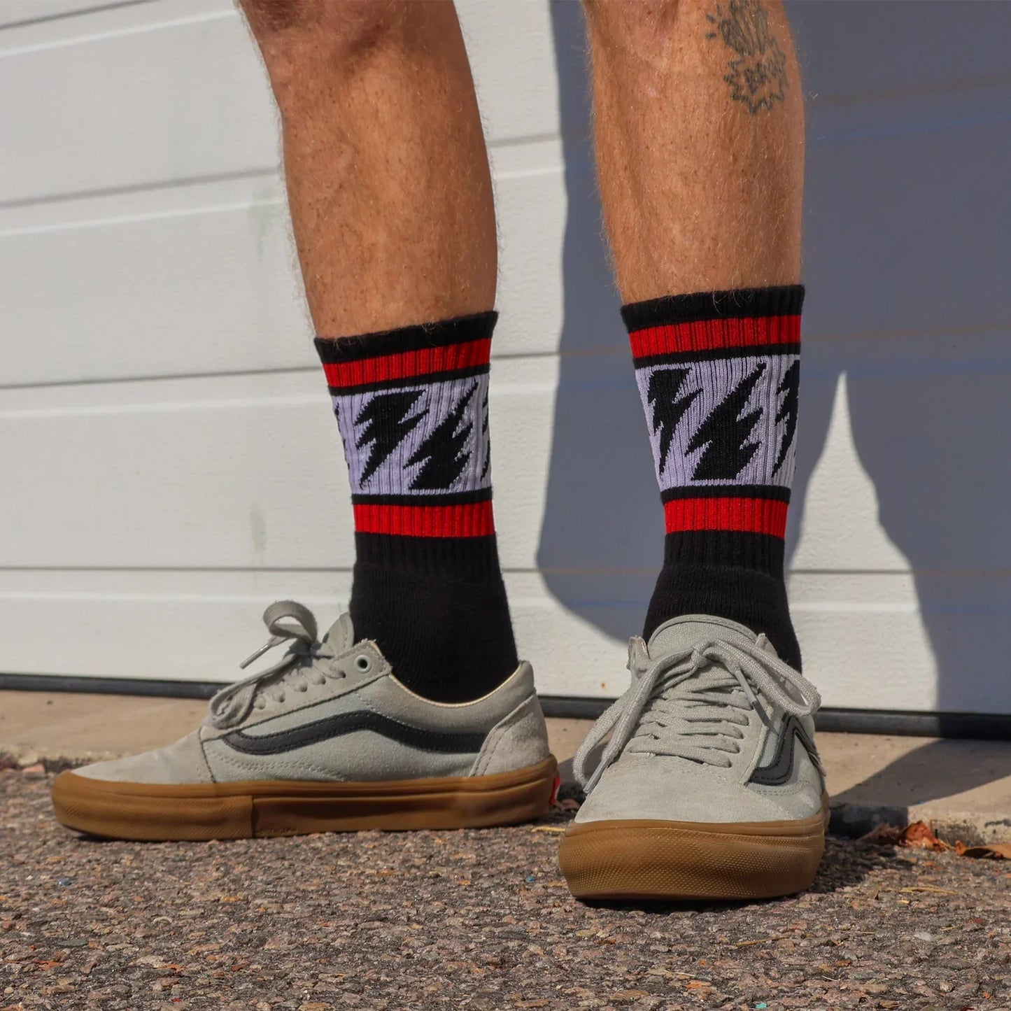 SOCCO x Mike Vallely Black Lightning Bolt Socks