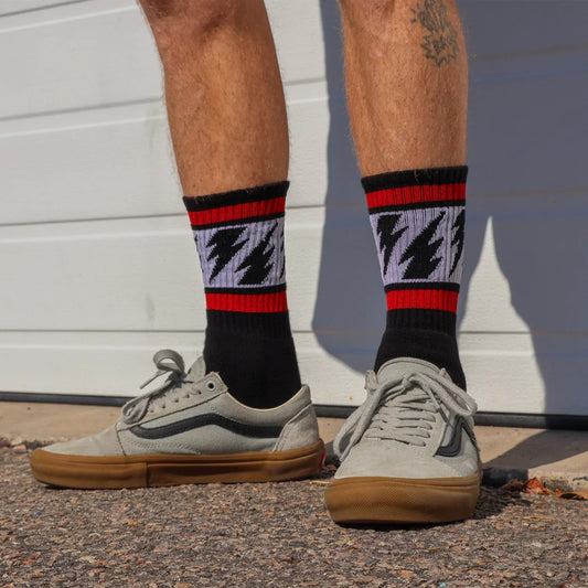 SOCCO x Mike Vallely Black Lightning Bolt Socks