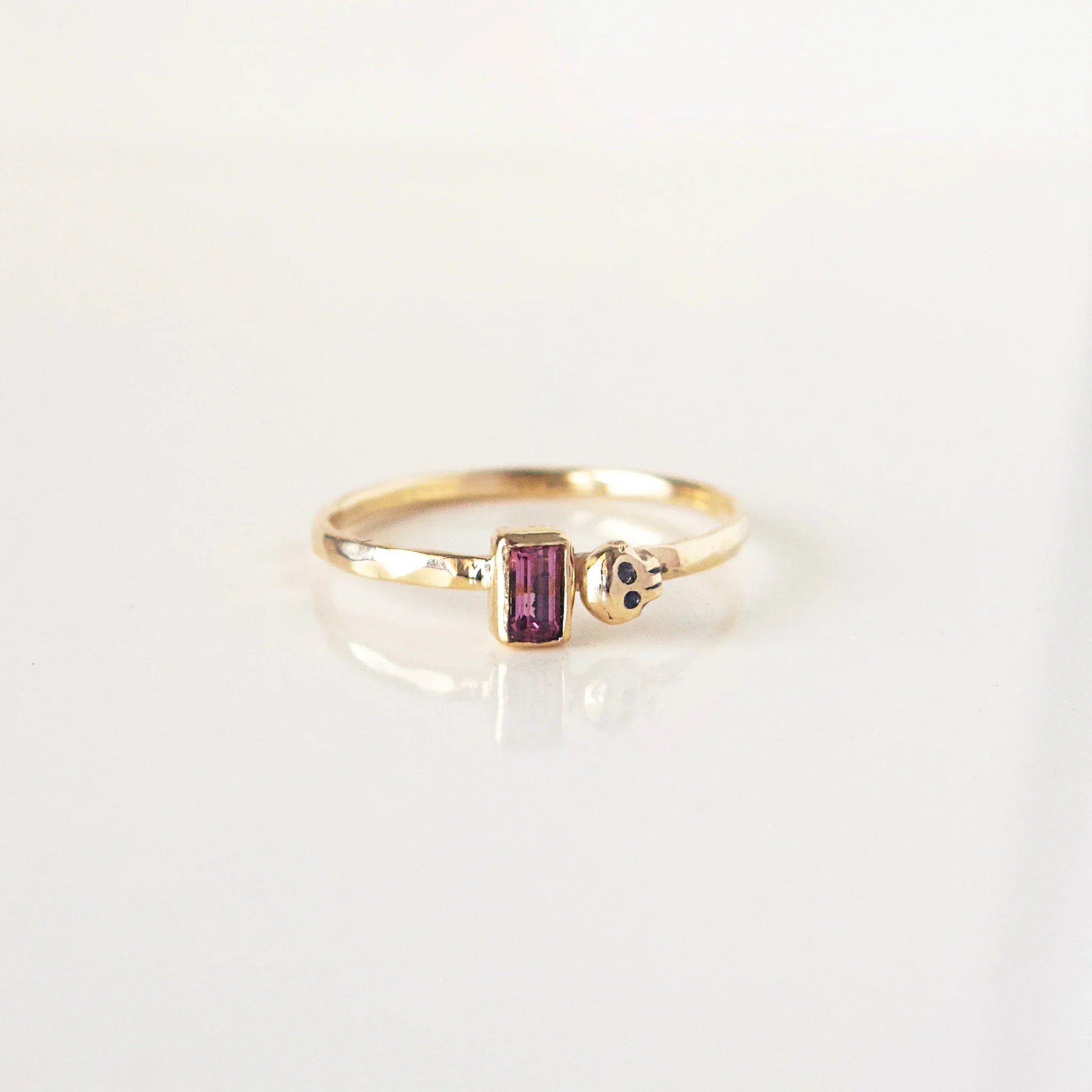 House of Snakes Skull and Spinel Ring