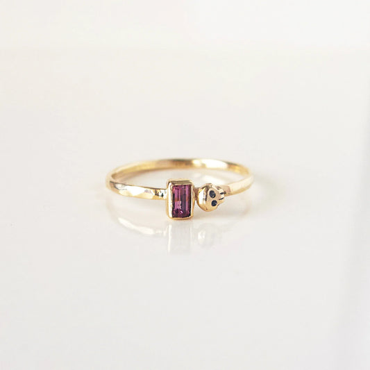 House of Snakes Skull and Spinel Ring