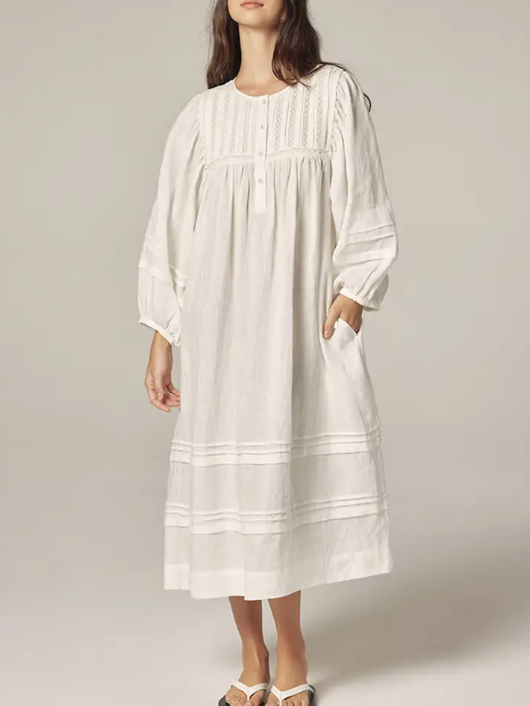 Amente Laced Linen Dress