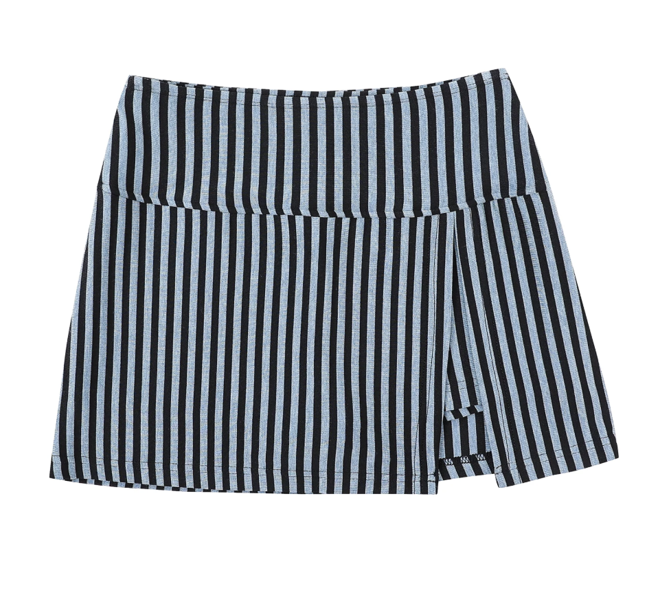 Fashion Brand Company Striped Mini Skort