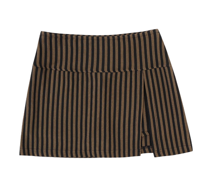 Fashion Brand Company Striped Mini Skort