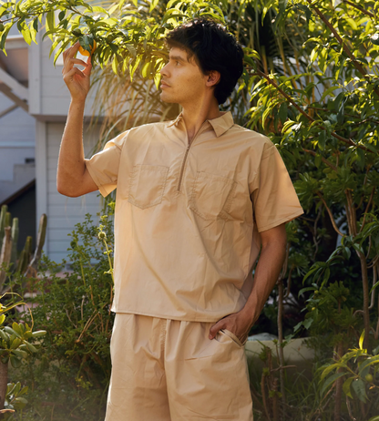 Monostereo | Garden 1/4 Zip Shirt - Sand