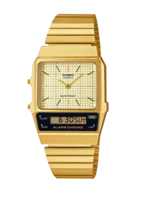 Gold Analog/Digital Hybrid Casio Vintage