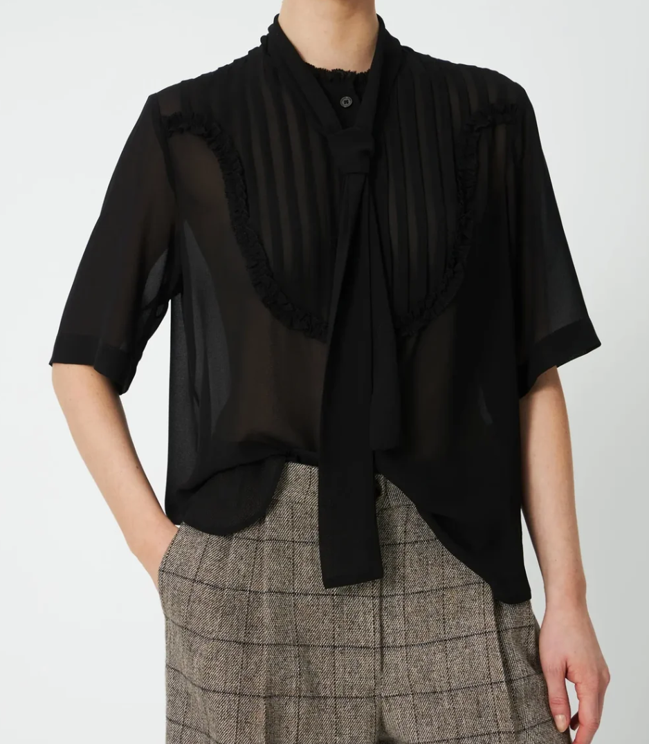 Stella Nova Chiffon Tie Band Shirt