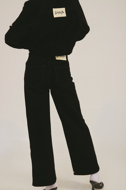 Sixxta Black Wide-Leg Jeans