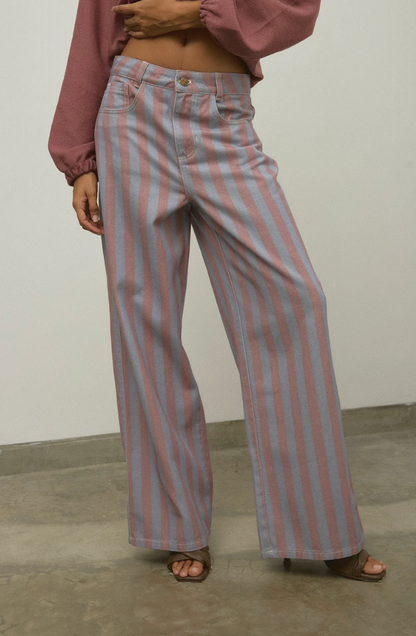 Sixxta Sky Pink Wide-Leg Jeans