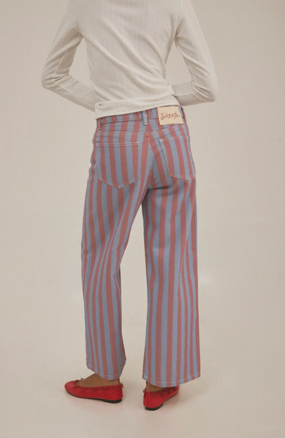 Sixxta Sky Pink Wide-Leg Jeans