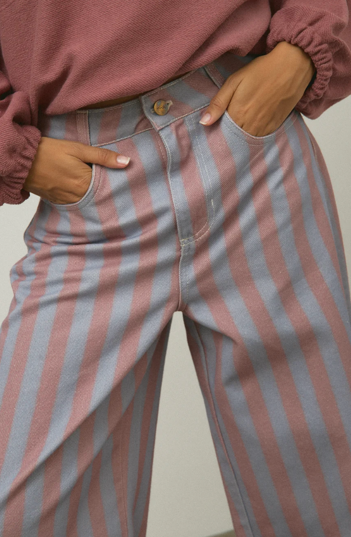 Sixxta Sky Pink Wide-Leg Jeans