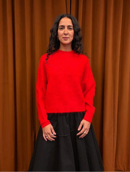 Et Tigre Lillian Sweater in Red Superfine Alpaca