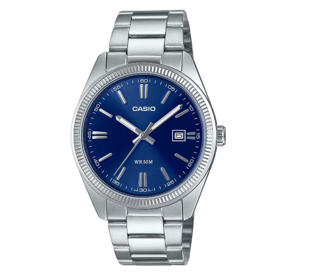 Blue Bezel Silver Analog Casio Vintage