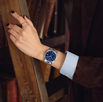 Blue Bezel Silver Analog Casio Vintage