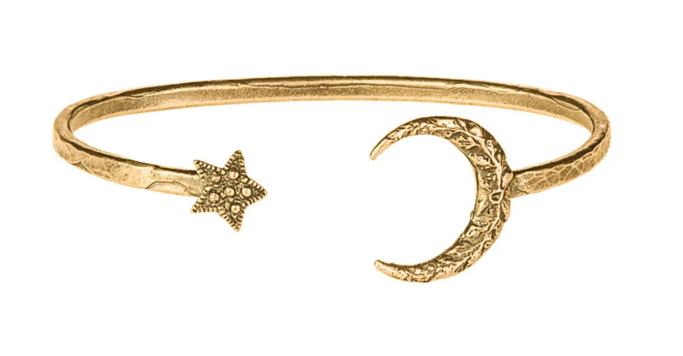 Alkemie Jewelry Crescent Moon & Star Bangle