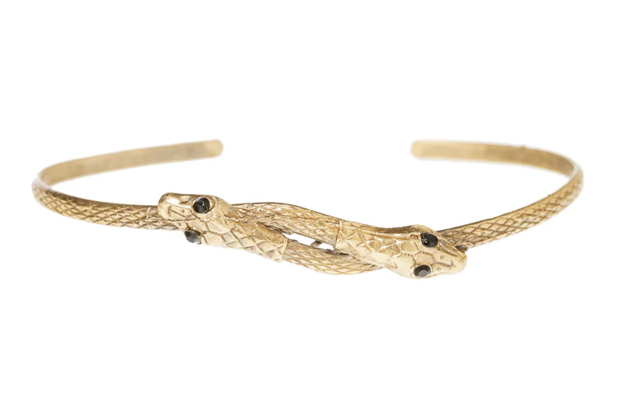Alkemie Jewelry Thin Double Serpent Bangle