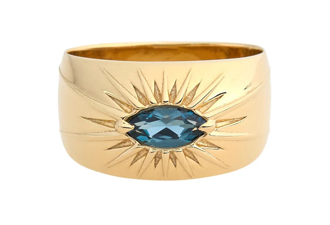 Talon Jewelry 14K Vermeil Starburst Band | London Blue Topaz
