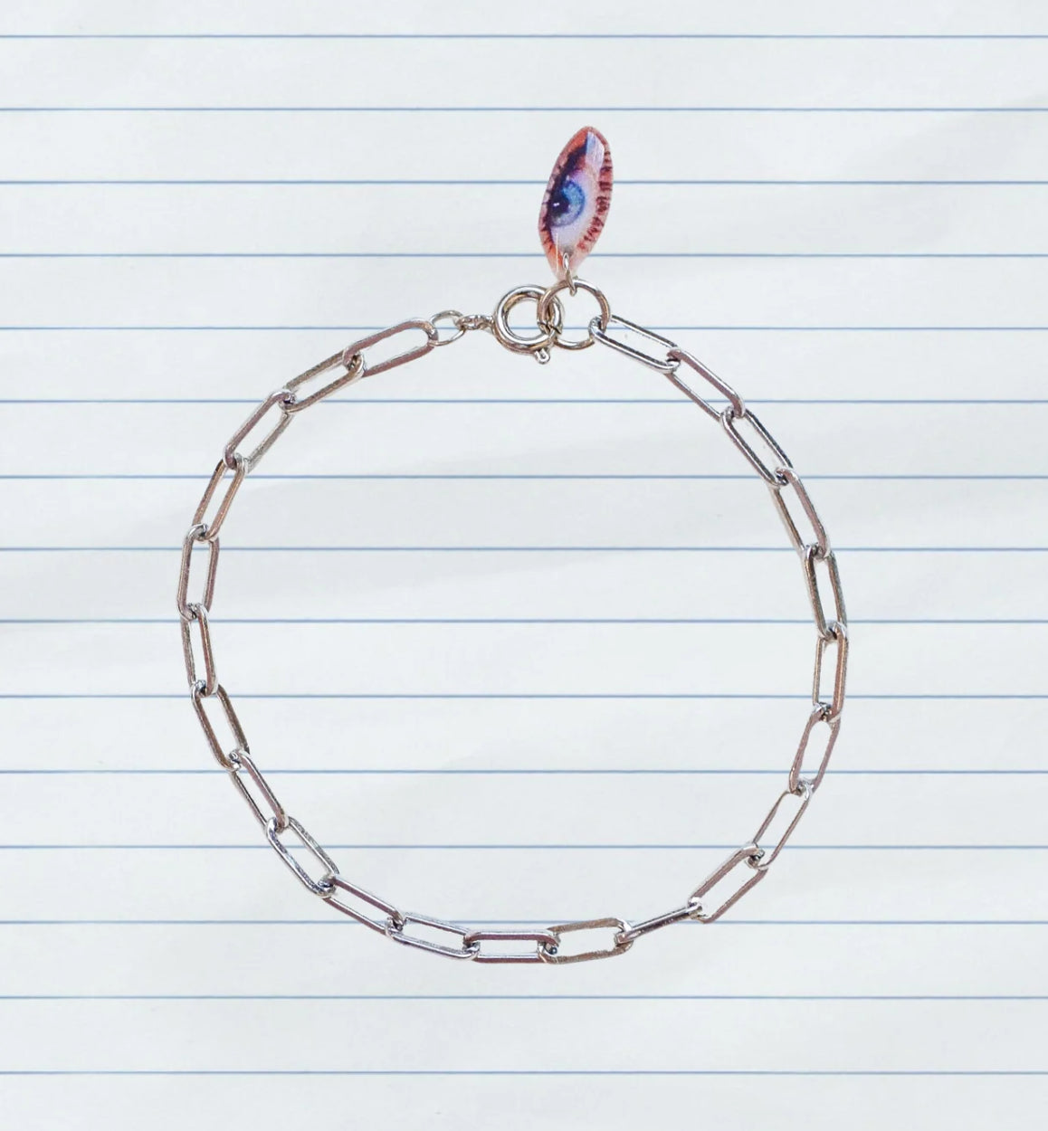 Haricot Vert Silver Paperclip Link Bracelet